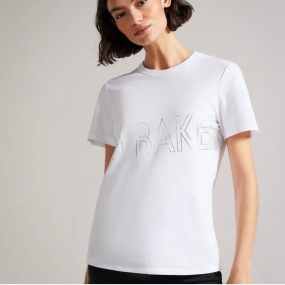 GUC Ted Baker White Cotton Logo Tee